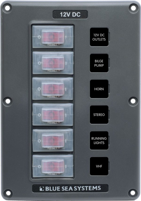 Blue Sea Water-Resistant 12V 6 Circuit Breaker Switch Panel For Cheap