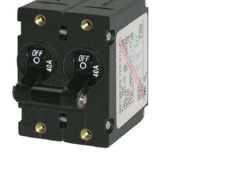 Blue Sea A-Series 40 Amp Circuit Breaker Black Toggle Double Pole Online Sale