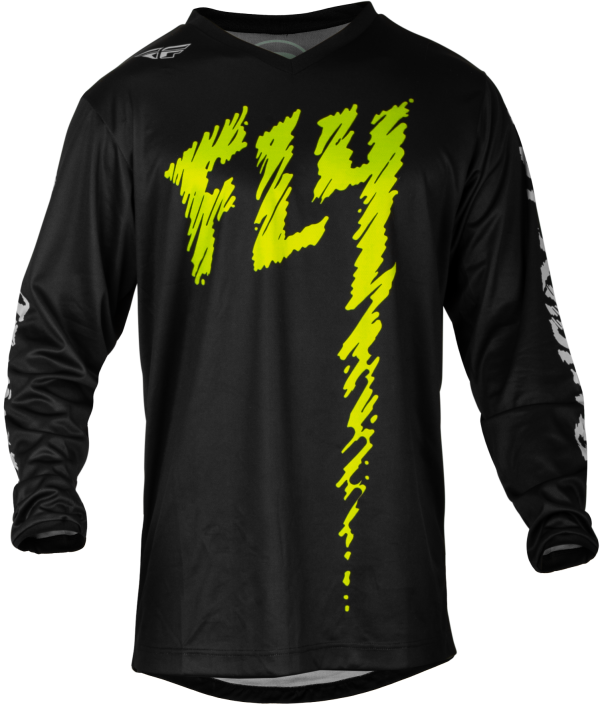 YOUTH F-16 JERSEY BLACK NEON GREEN LIGHT GREY YX For Discount