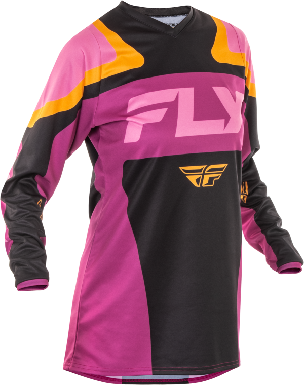 WOMEN S F-16 JERSEY BLACK MAUVE YELLOW MD For Cheap