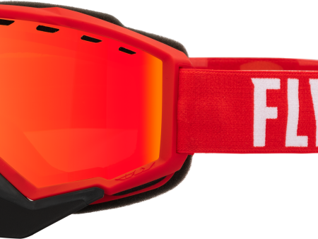 FOCUS SNOW GOGGLE RED WHITE W  RED MIRROR AMBER LENS Discount