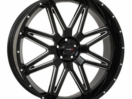 ST7 WHEEL 24X9 5+4 (0MM) 5 4.5 GLOSS BLACK MILLED Hot on Sale