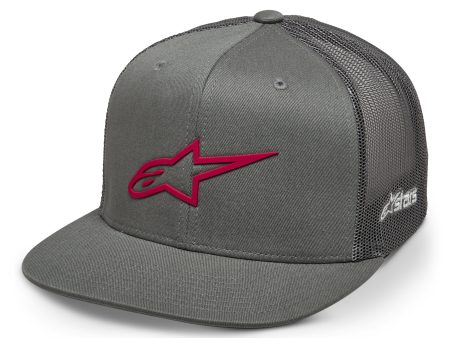 3D AGELESS TRUCKER HAT GREY RED For Cheap